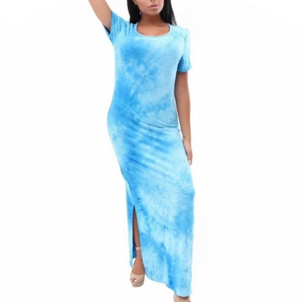 โ๏ธTURQUOISE TIE DYE MAXI DRESS - Picture 6 of 6